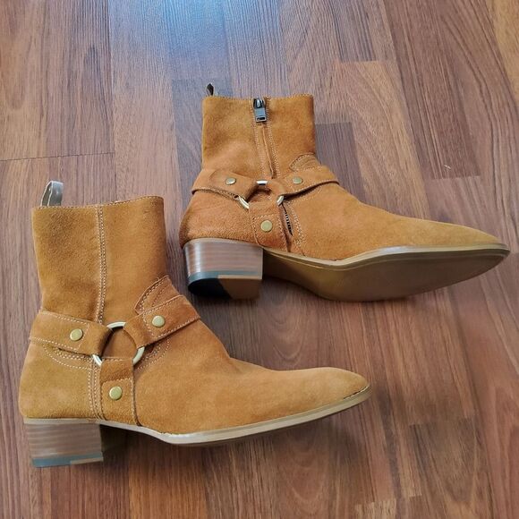 Civil Regime Men’s Tan Leather Suede Chelsea Western Ankle Boots Size 7 Tan New - Picture 7 of 15